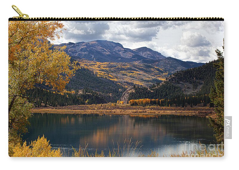 Autumn Colors Zip Pouch featuring the photograph Fall's Fading Reflection by Jim Garrison
