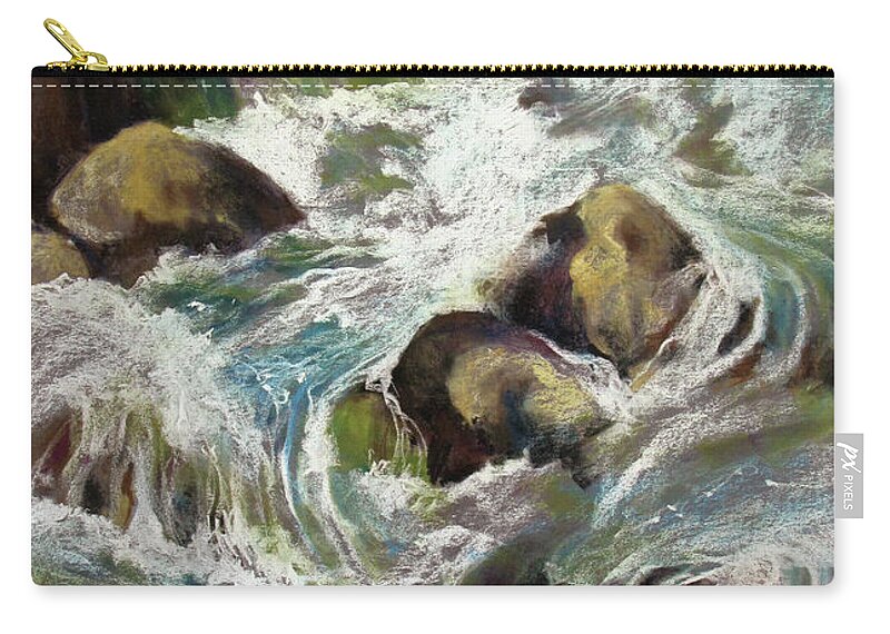 Water Zip Pouch featuring the painting Falls by Rae Andrews