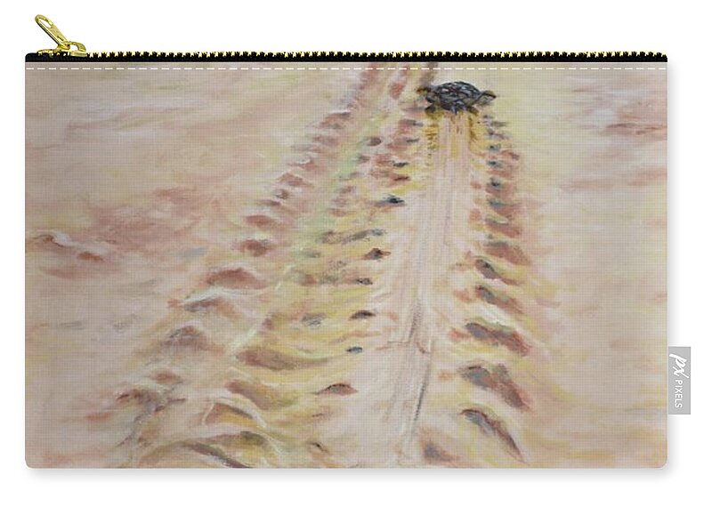 Turtle Zip Pouch featuring the painting False Crawl by Mike Jenkins