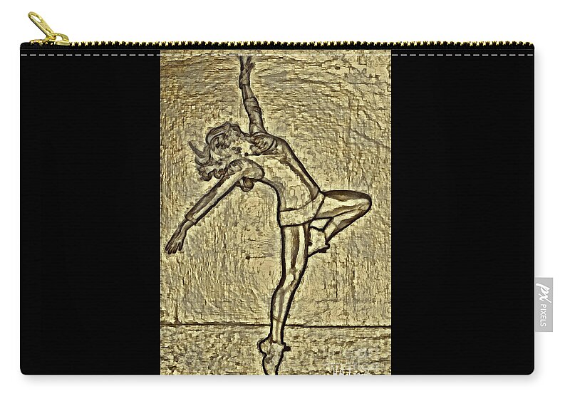 Gold Zip Pouch featuring the digital art Fame by Humphrey Isselt