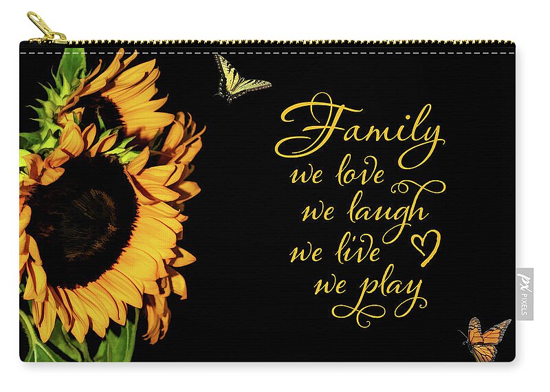 Sunflower Zip Pouch featuring the photograph Family by Cathy Kovarik