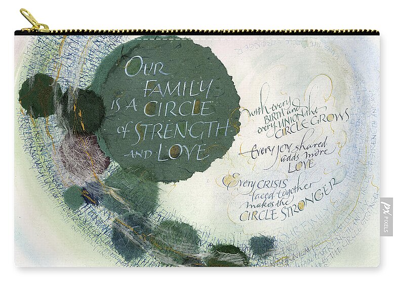 Adoption Zip Pouch featuring the painting Family Circle by Judy Dodds