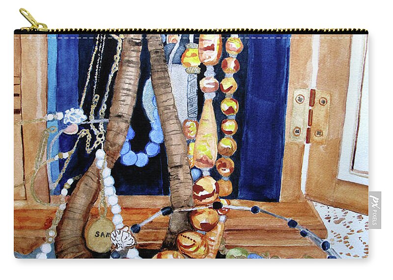 Jewels Zip Pouch featuring the painting Family Jewels by Sandy McIntire