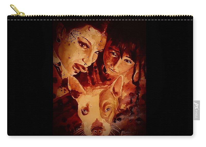 Aubeytu Abellona Carry-all Pouch featuring the painting FAMILY PORTRAIT fresh blood by Ryan Almighty