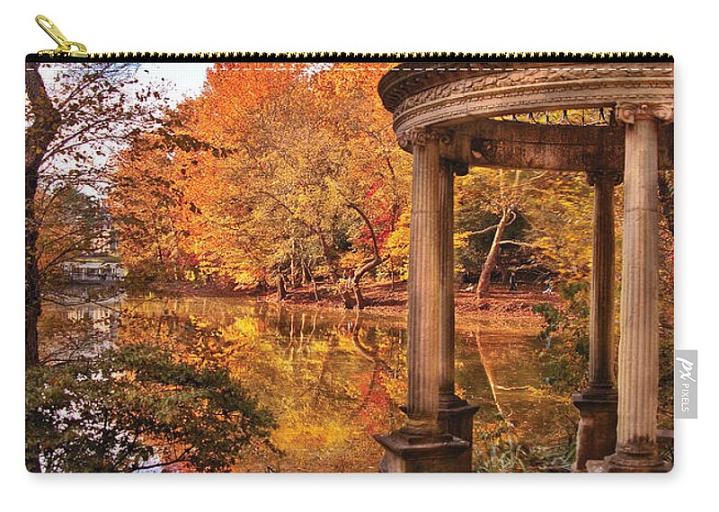 Savad Zip Pouch featuring the photograph Fantasy - The Temple by Mike Savad