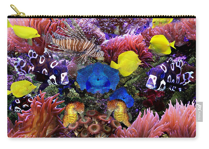 Aquarium Zip Pouch featuring the photograph Fantasy Aquarium by Michele A Loftus