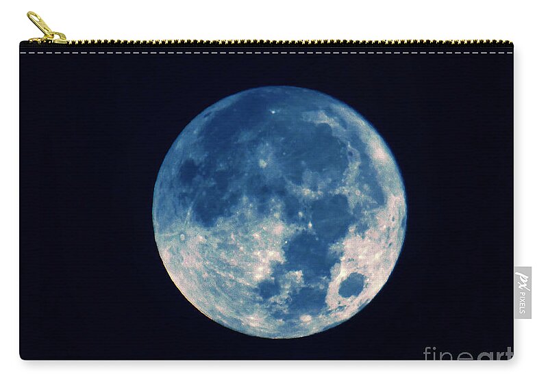 Moon Zip Pouch featuring the photograph Fantasy Blue Moon by D Hackett