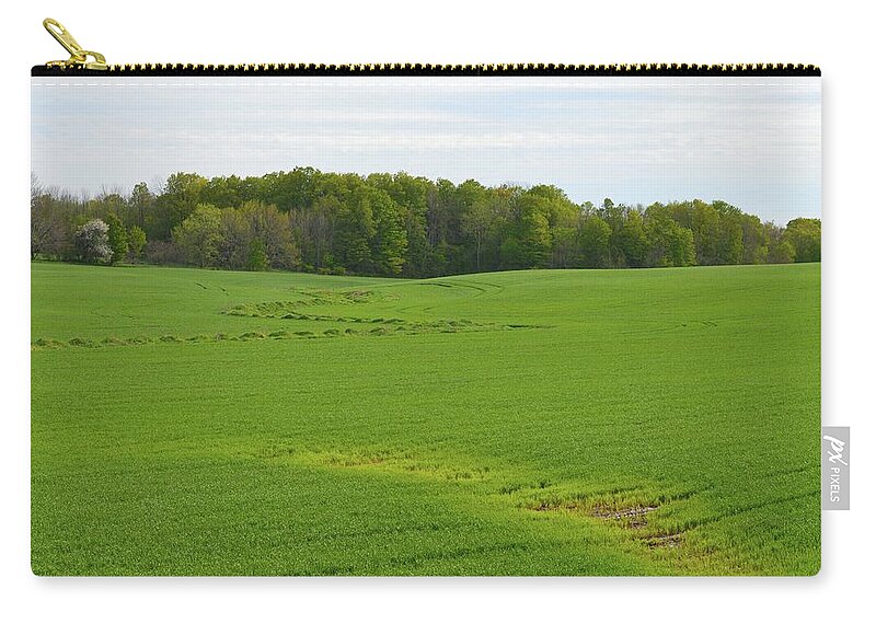 Abstract Zip Pouch featuring the photograph Farm Field In May by Lyle Crump