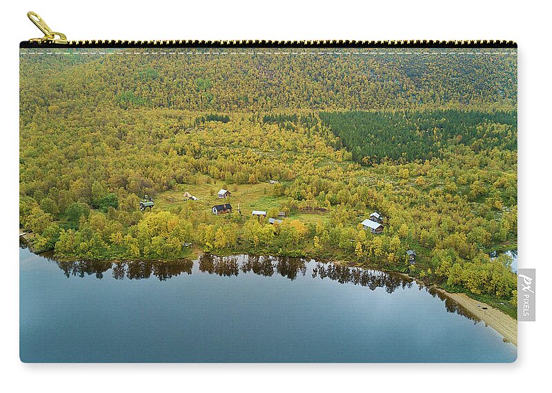 Landscape Zip Pouch featuring the photograph Farm in Ohcejohka Valley 4 by Pekka Sammallahti