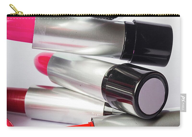 Make-up Zip Pouch featuring the photograph Fashion model lipstick by Jorgo Photography