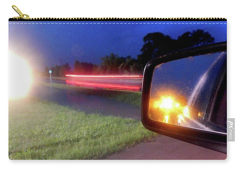 Art Zip Pouch featuring the photograph Fast Traffic Reflections #6242 by Barbara Tristan