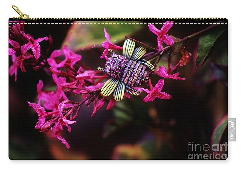 Bee Zip Pouch featuring the photograph Faux Bee by Craig Wood