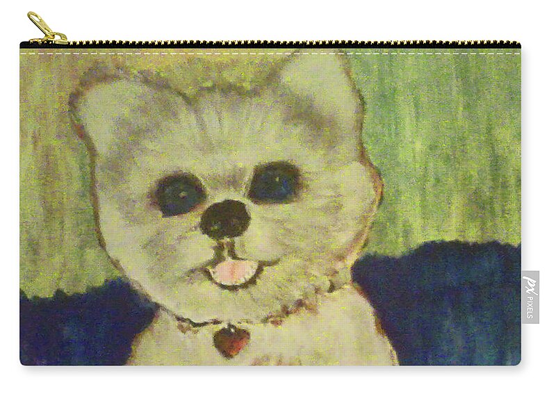Pets Zip Pouch featuring the painting Fed Ex Doggie by Gabby Tary