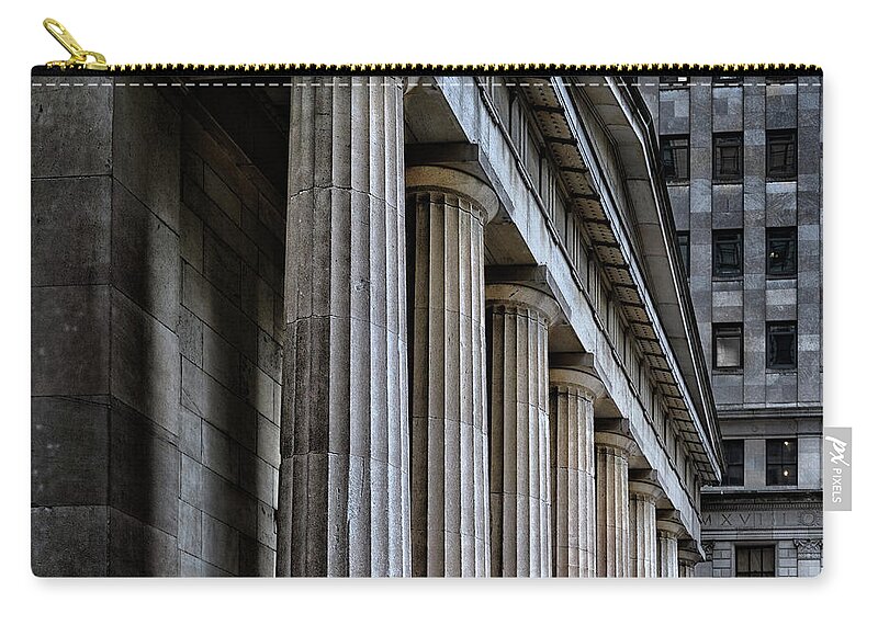 Nyc Zip Pouch featuring the photograph Federal Hall by Izet Kapetanovic