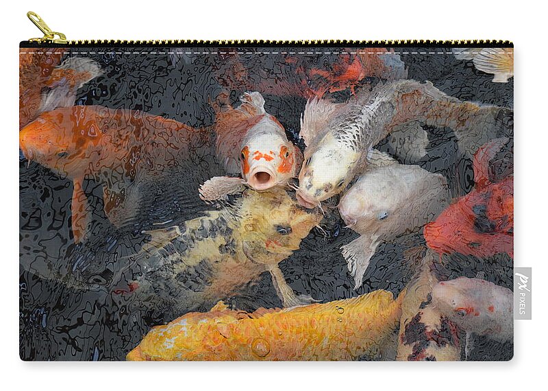Koi Zip Pouch featuring the photograph The Frenzy by Jimmy Chuck Smith