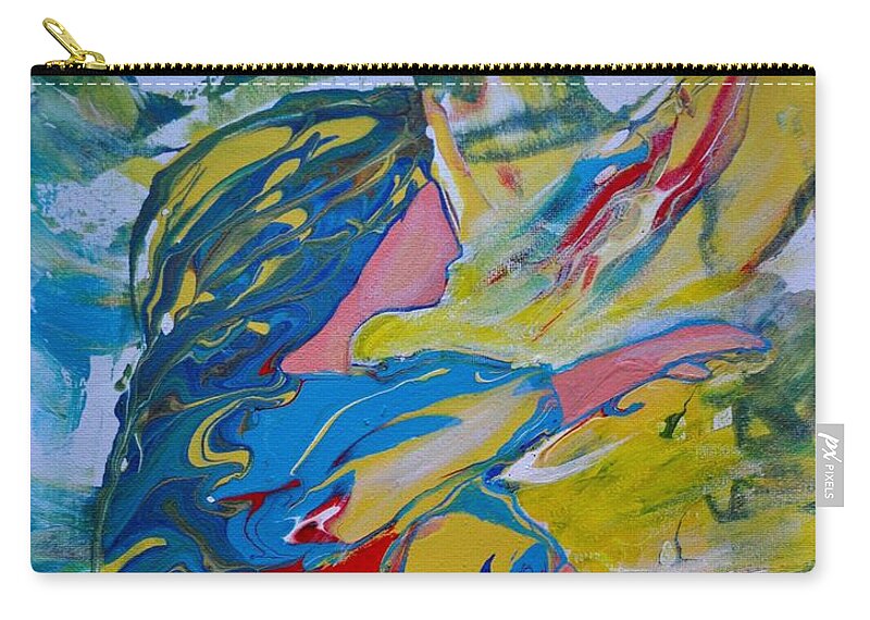 Drummer Zip Pouch featuring the painting Feeling The Beat by Deborah Nell