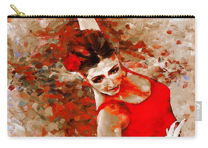Flamenco Zip Pouch featuring the painting Female dream dancer by Gull G