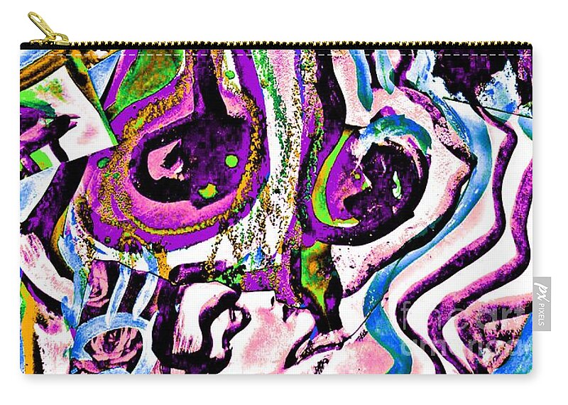 Katerina Stamatelos Art Zip Pouch featuring the painting Femme-Fatale-23 by Katerina Stamatelos
