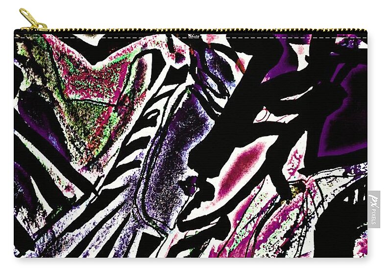 Katerina Stamatelos Art Zip Pouch featuring the painting Femme-Fatale-32 by Katerina Stamatelos