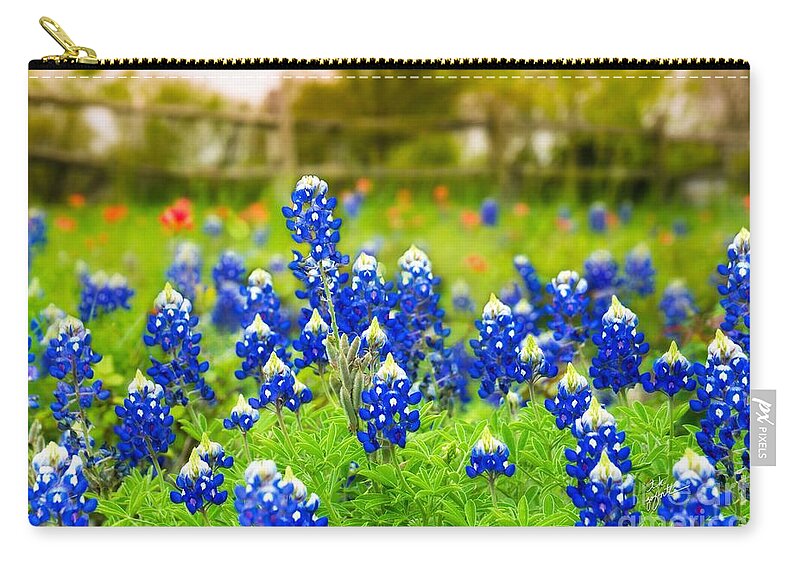 Indian Paintbrush Zip Pouch featuring the photograph Fence Me In With Flowers by TK Goforth