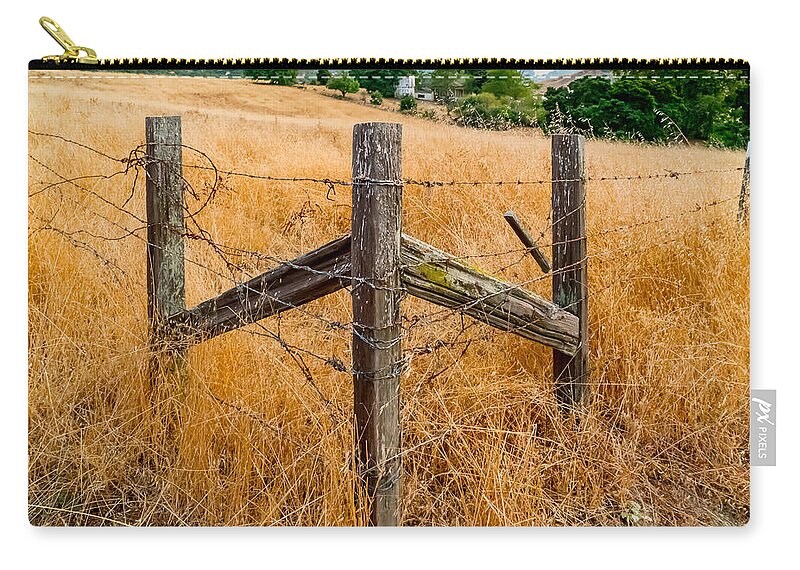 Fences Carry-all Pouch featuring the photograph Fenced In by Derek Dean