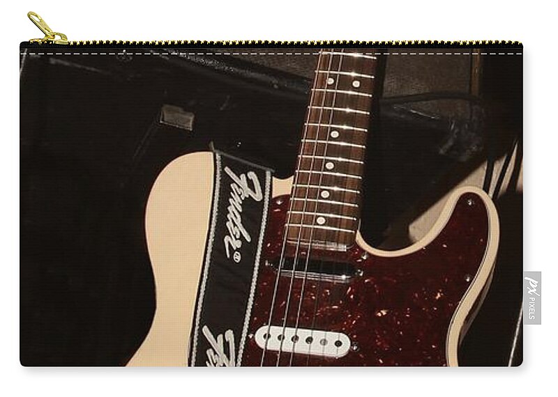 Guitar Zip Pouch featuring the photograph Fender Telecaster Guitar by Chris Berry