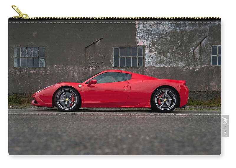 Ferrari 458 Speciale Zip Pouch featuring the photograph Ferrari 458 Speciale by Jackie Russo