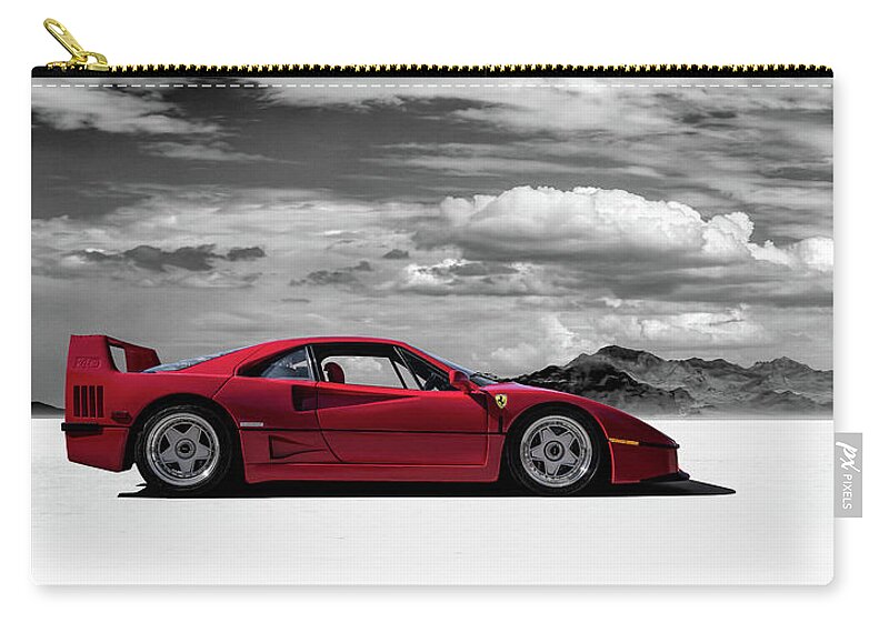 #faatoppicks Zip Pouch featuring the digital art Ferrari F40 by Douglas Pittman