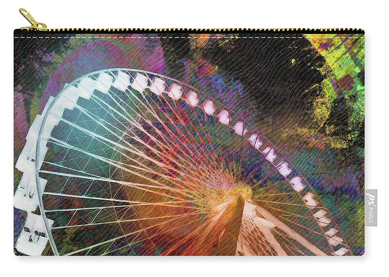 Louvre Zip Pouch featuring the mixed media Ferris 15 by Priscilla Huber