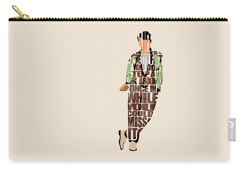 Ferris Bueller Zip Pouch featuring the digital art Ferris Bueller's Day Off by Inspirowl Design