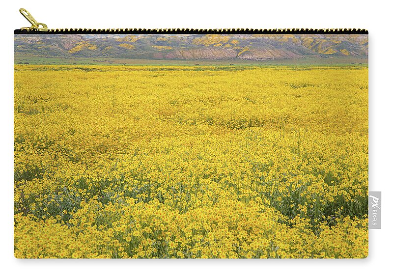 California Zip Pouch featuring the photograph Field of Goldfields by Marc Crumpler