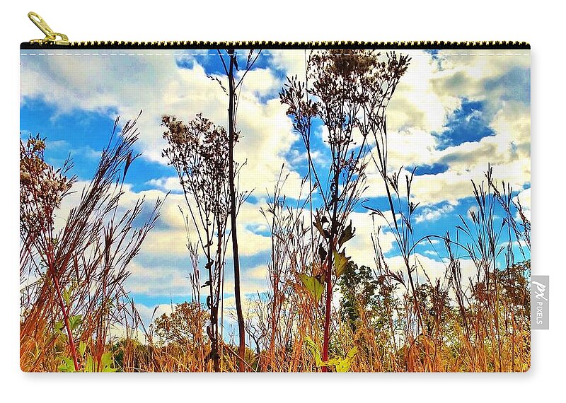 Field Flowers Zip Pouch featuring the photograph Field Sentinels by Mykul Anjelo