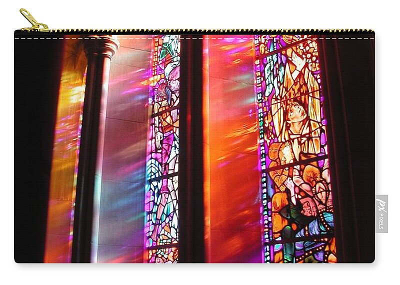 Church Zip Pouch featuring the photograph Fiery Light 1 by Tom Reynen