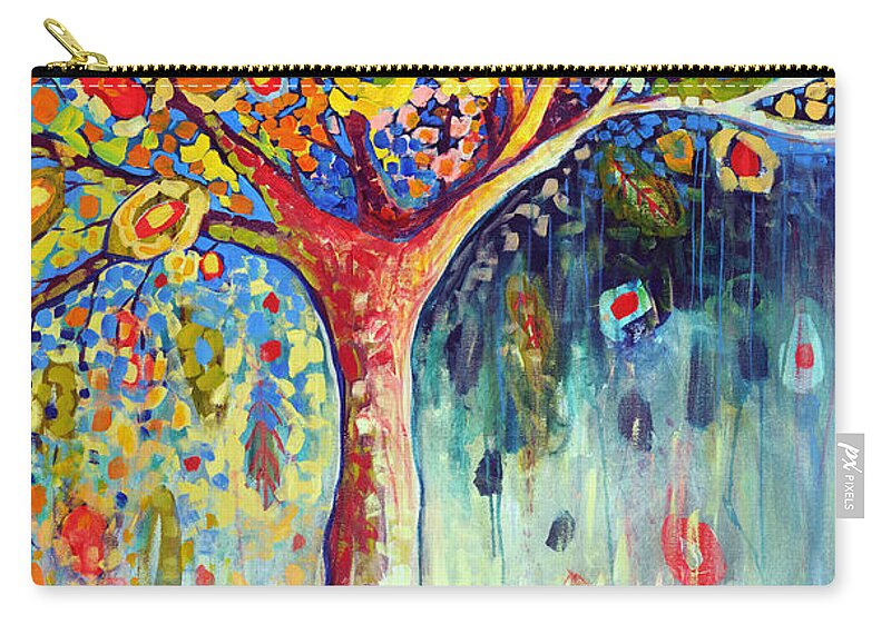 Tree Zip Pouch featuring the painting Fiesta Tree by Jennifer Lommers