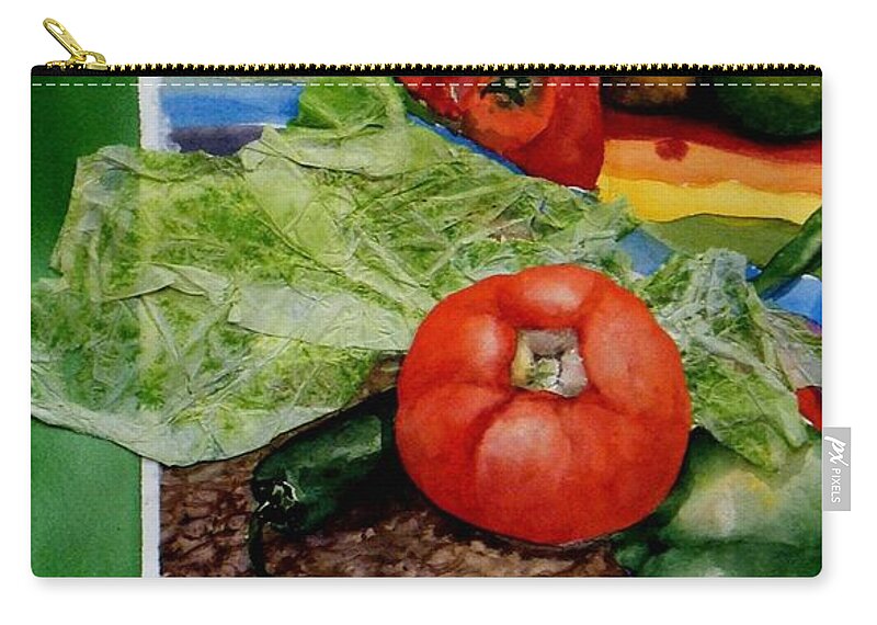 Bright Zip Pouch featuring the painting Fiesta by Virginia Potter