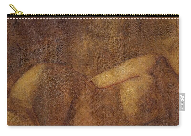 Nude Carry-all Pouch featuring the painting Figure Study by David Ladmore