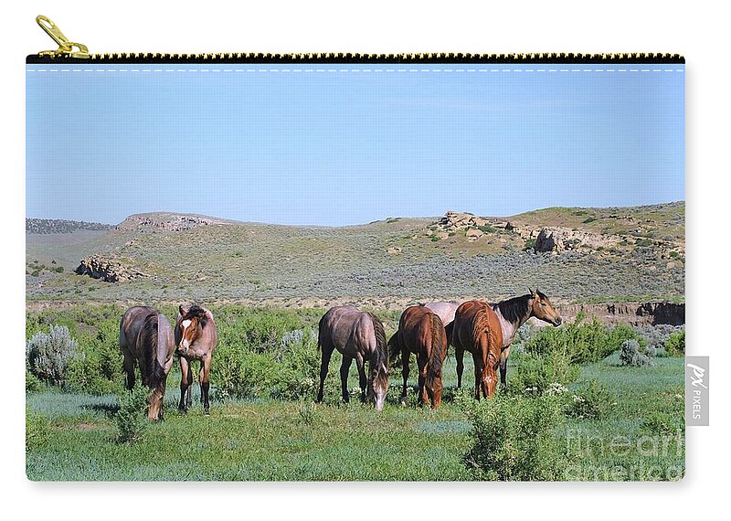 Fillies Zip Pouch featuring the photograph Fillies Day Out by Merle Grenz