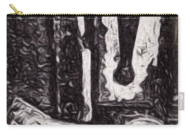 Blank And White Photograph Digital Art Vertical Image Zip Pouch featuring the photograph Final Closing by Joan Reese