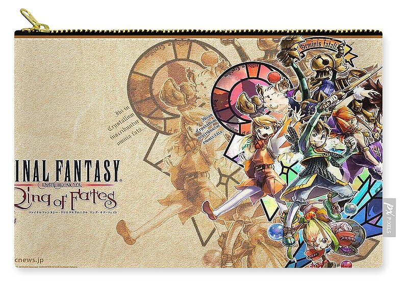 Final Fantasy Crystal Chronicles Zip Pouch featuring the digital art Final Fantasy Crystal Chronicles by Maye Loeser
