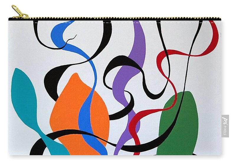 Abstract Zip Pouch featuring the painting Finding by Thomas Gronowski