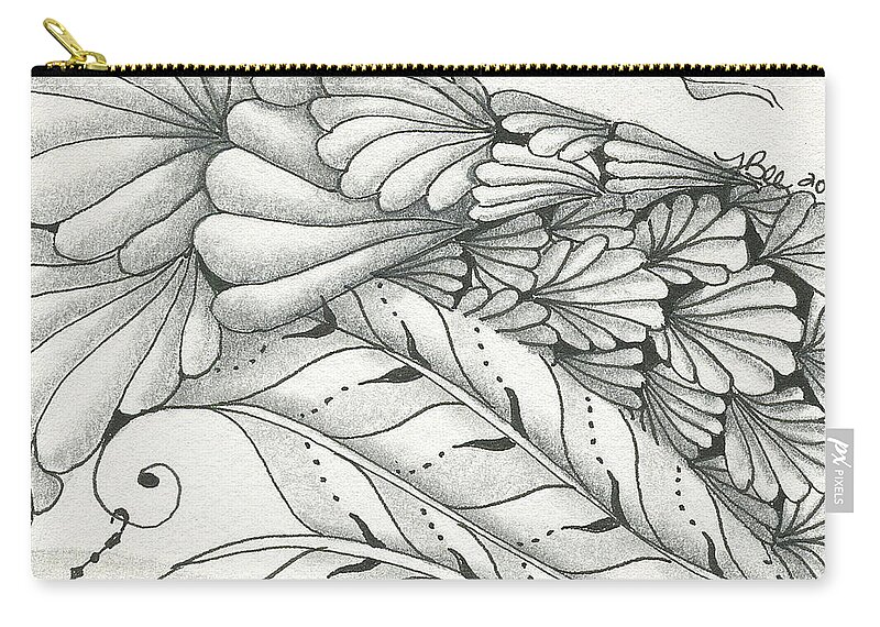 Finery Carry-all Pouch featuring the drawing Finery by Jan Steinle