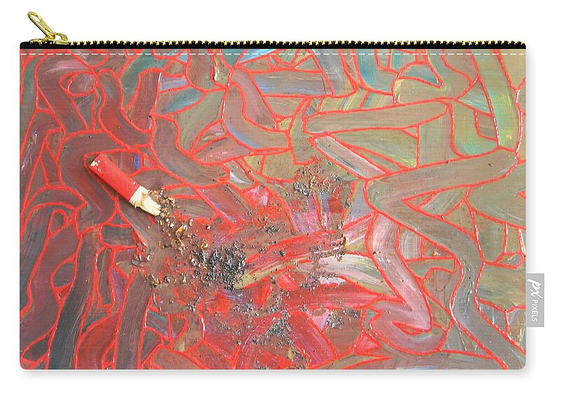 Finger Painting Zip Pouch featuring the painting Finger Painting by Marwan George Khoury
