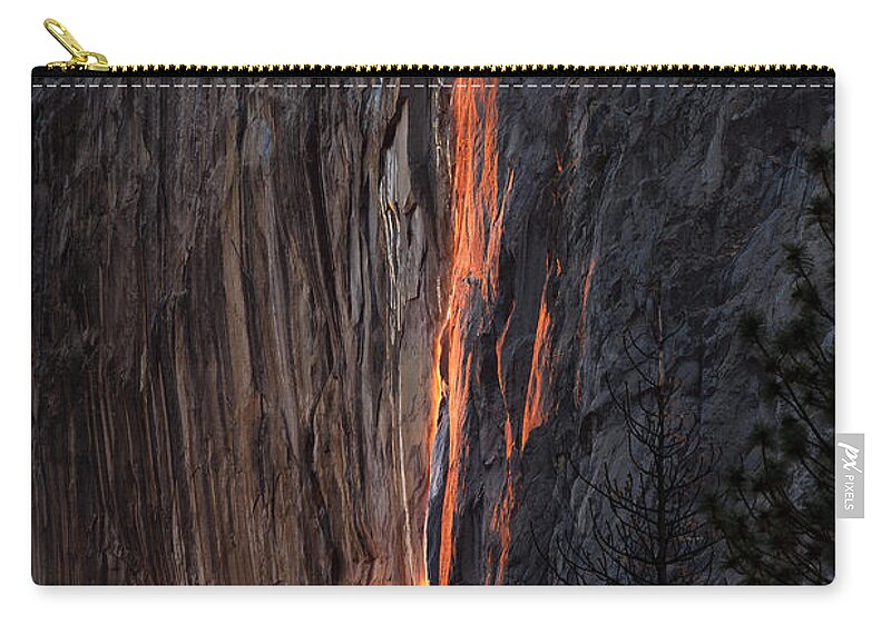 Yosemite Zip Pouch featuring the photograph Fire Fall by Anthony Michael Bonafede