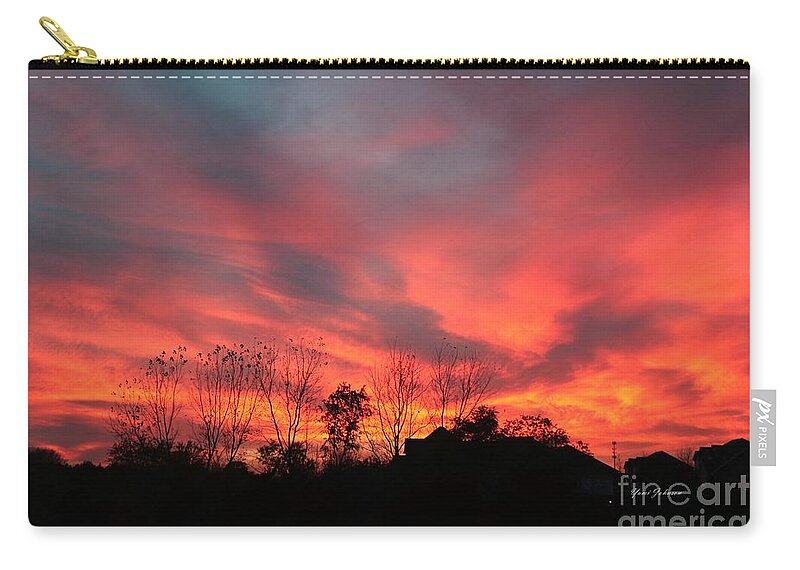 Sunset Zip Pouch featuring the photograph Fire in sky by Yumi Johnson