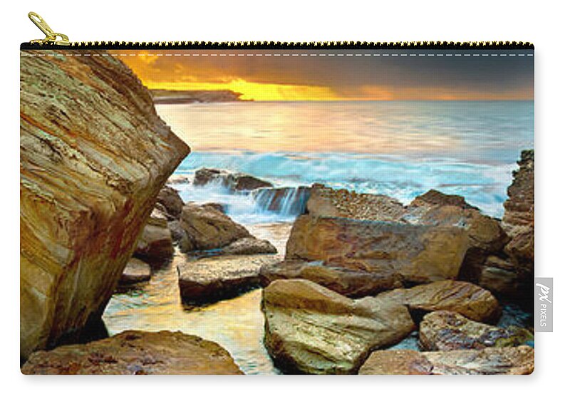 Landscape Zip Pouch featuring the photograph Fire In The Sky by Az Jackson