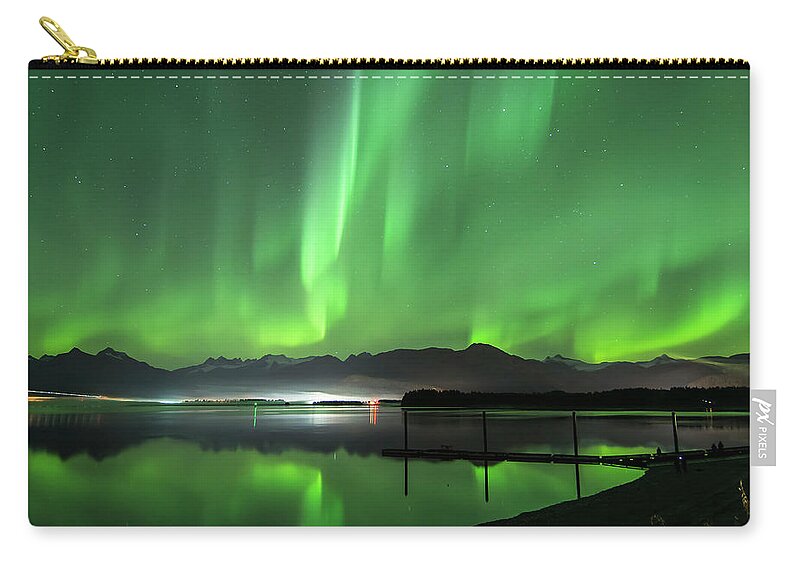 Northern Lights Carry-all Pouch featuring the photograph Fire in the Sky by David Kirby