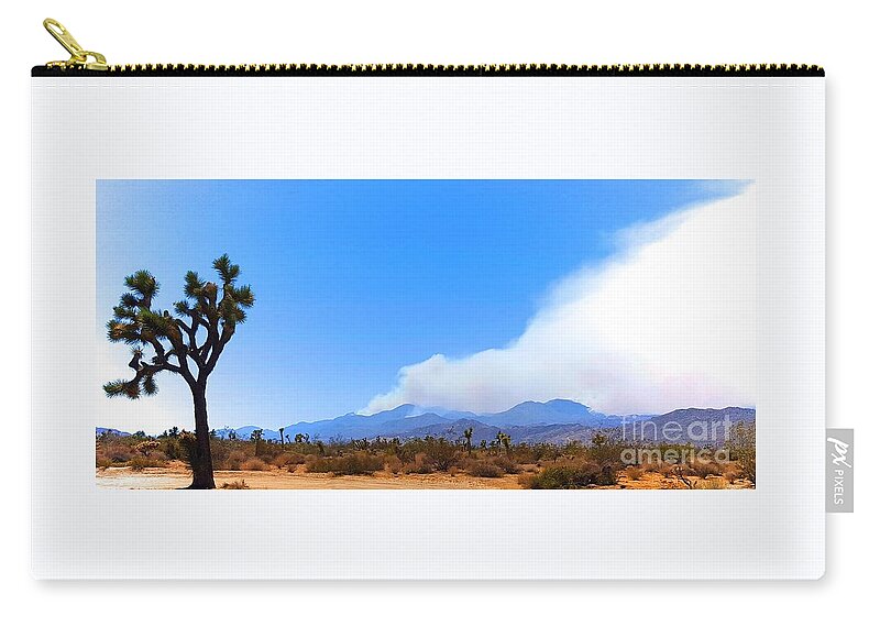 Lake Fire Zip Pouch featuring the photograph Fire On The Mountain 2 by Angela J Wright