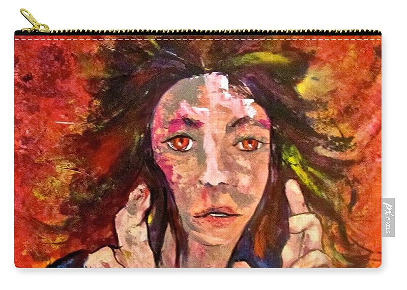 Fire Carry-all Pouch featuring the painting Fire Starter by Barbara O'Toole