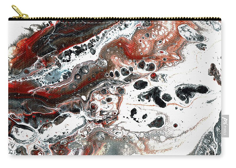 Fire Ball Zip Pouch featuring the painting Fireball-Acrylic#9 by Richard Ortolano