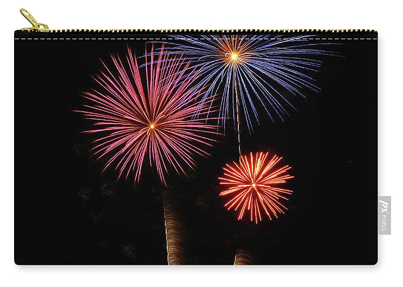 Fireworks Zip Pouch featuring the photograph Firework Trees by Elaine Malott